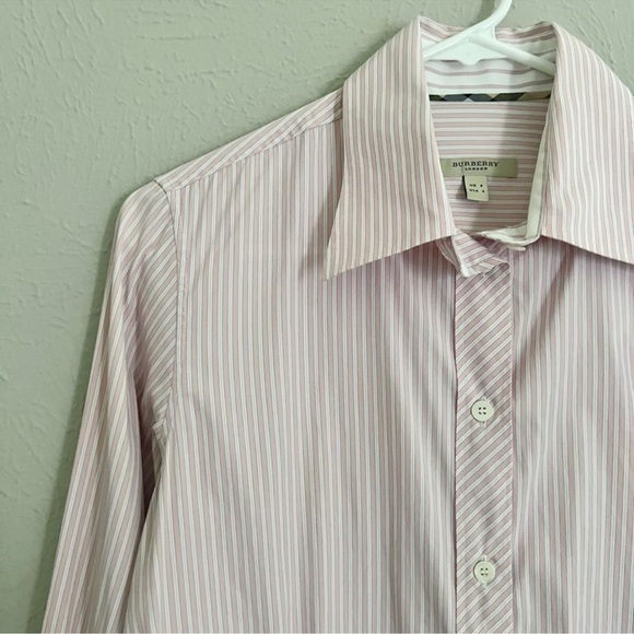 Burberry fitted Button Down pink striped - Picture 3 of 11